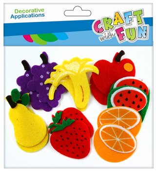 Craft With Fun, Ozdoba dekoracyjna filcowa, samoprzylepna Owoce, 463738 - Craft With Fun