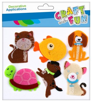 Craft With Fun, Ozdoba dekoracyjna filcowa, samoprzylepna Zwierzątka, 463740 - Craft With Fun