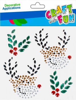 Craft With Fun, Ozdoba dekoracyjna, samoprzylepne, Boże Narodzenie, Kryształki, Renifer, 501889 - Craft With Fun