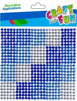Craft with Fun, Ozdoba dekoracyjna, samoprzylepne, kryształki 10x10, niebieskie, 501430 - Craft With Fun