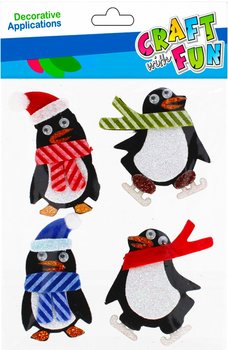 Craft With Fun, Ozdoba filcowa, samoprzylepna, Pingwi, Boże Narodzenie, 4 szt., 501377 - Craft With Fun