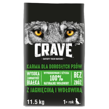 CRAVE bezzbożowa sucha karma dla psa z jagnięciną i wołowiną 11,5 kg - CRAVE