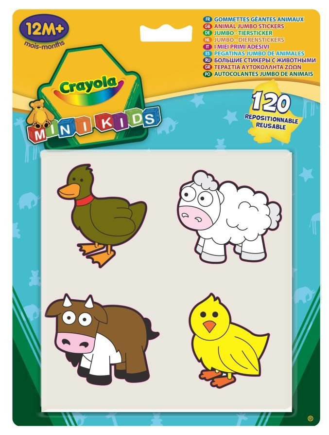 Crayola, naklejki Jumbo Zwierzęta