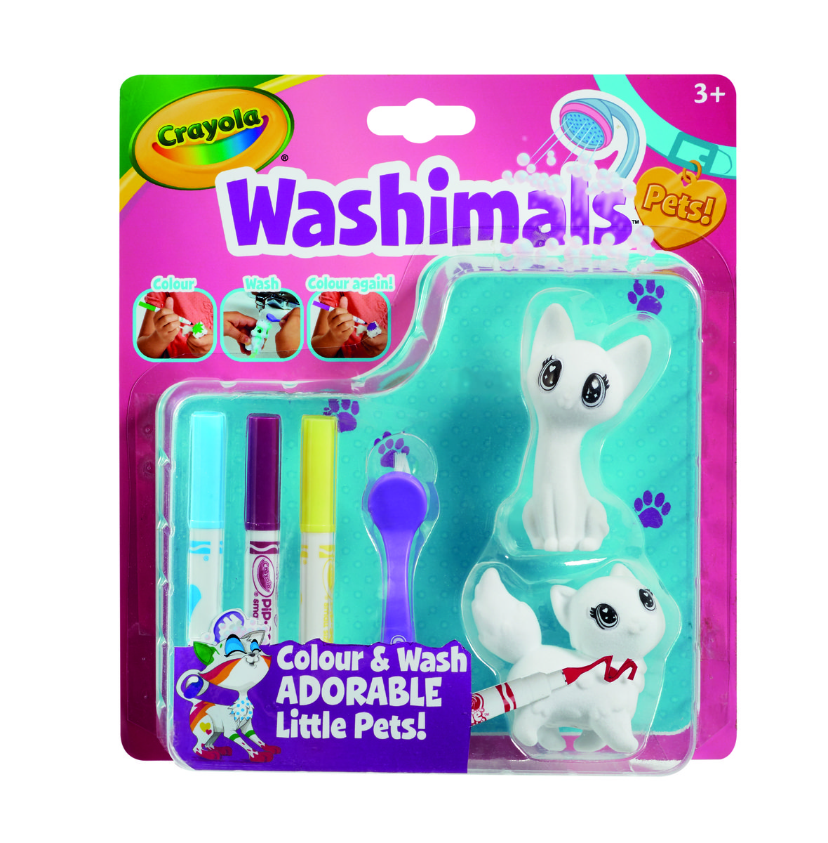 Crayola, zestaw do ozdabiania figurek, Kotki, Washimals