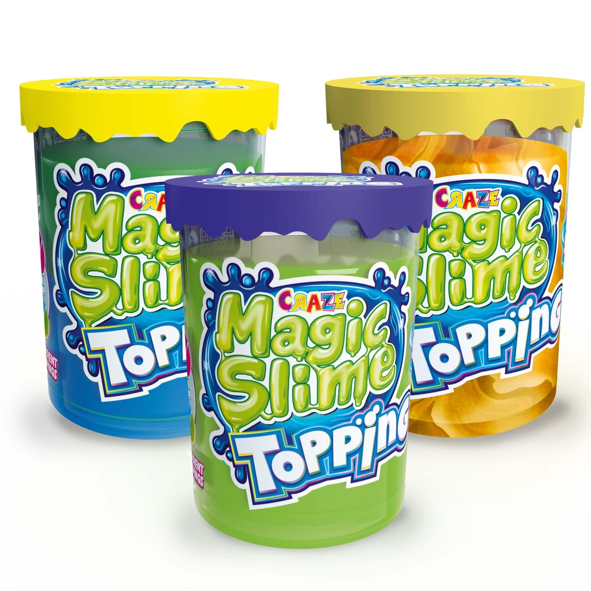 CRAZE Magic Slime Topping Fantasy - Zestaw 3 słoików na kleiste ciasto ...