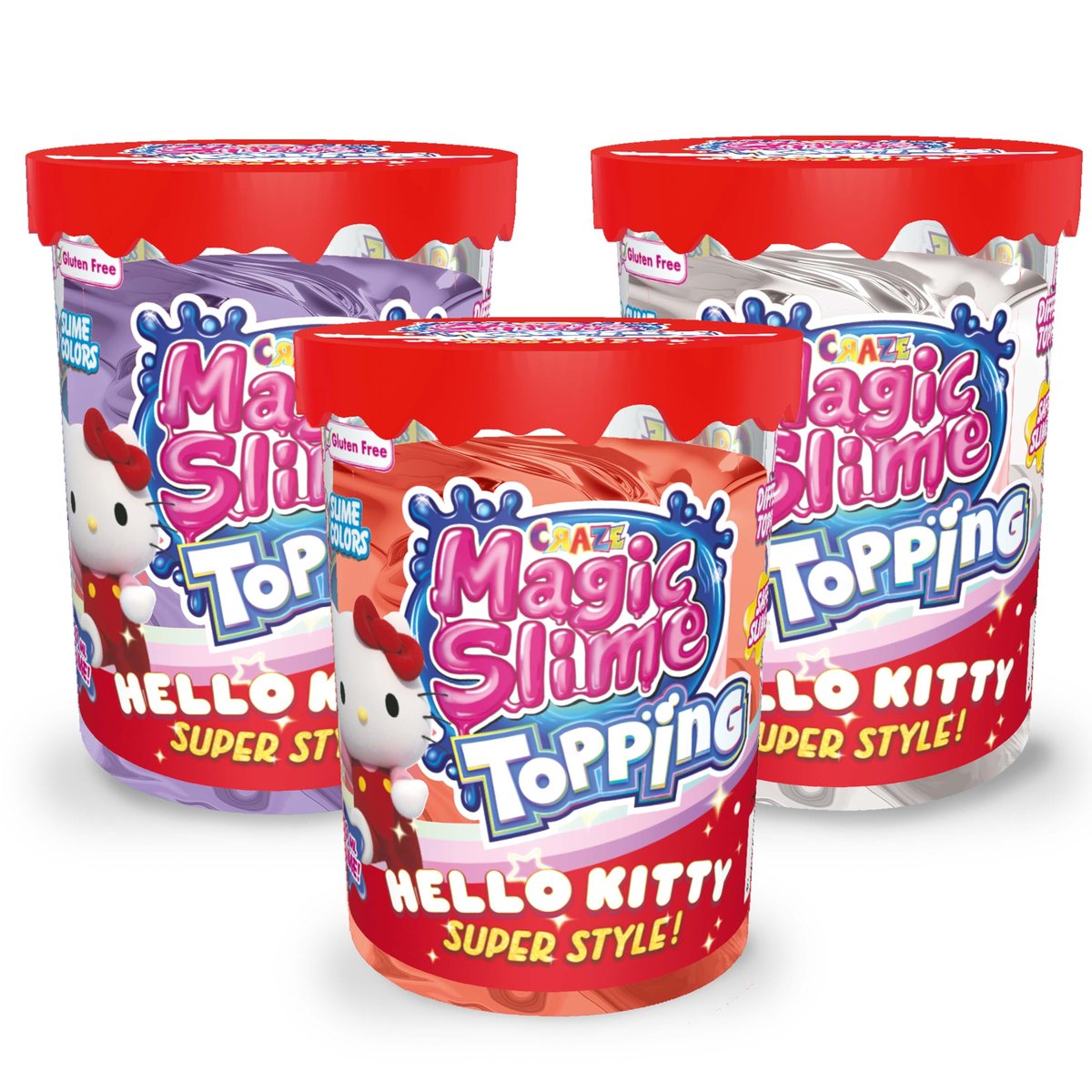 CRAZE Magic Slime Topping Hello Kitty Fantasy, 3 x slime puszka dla ...