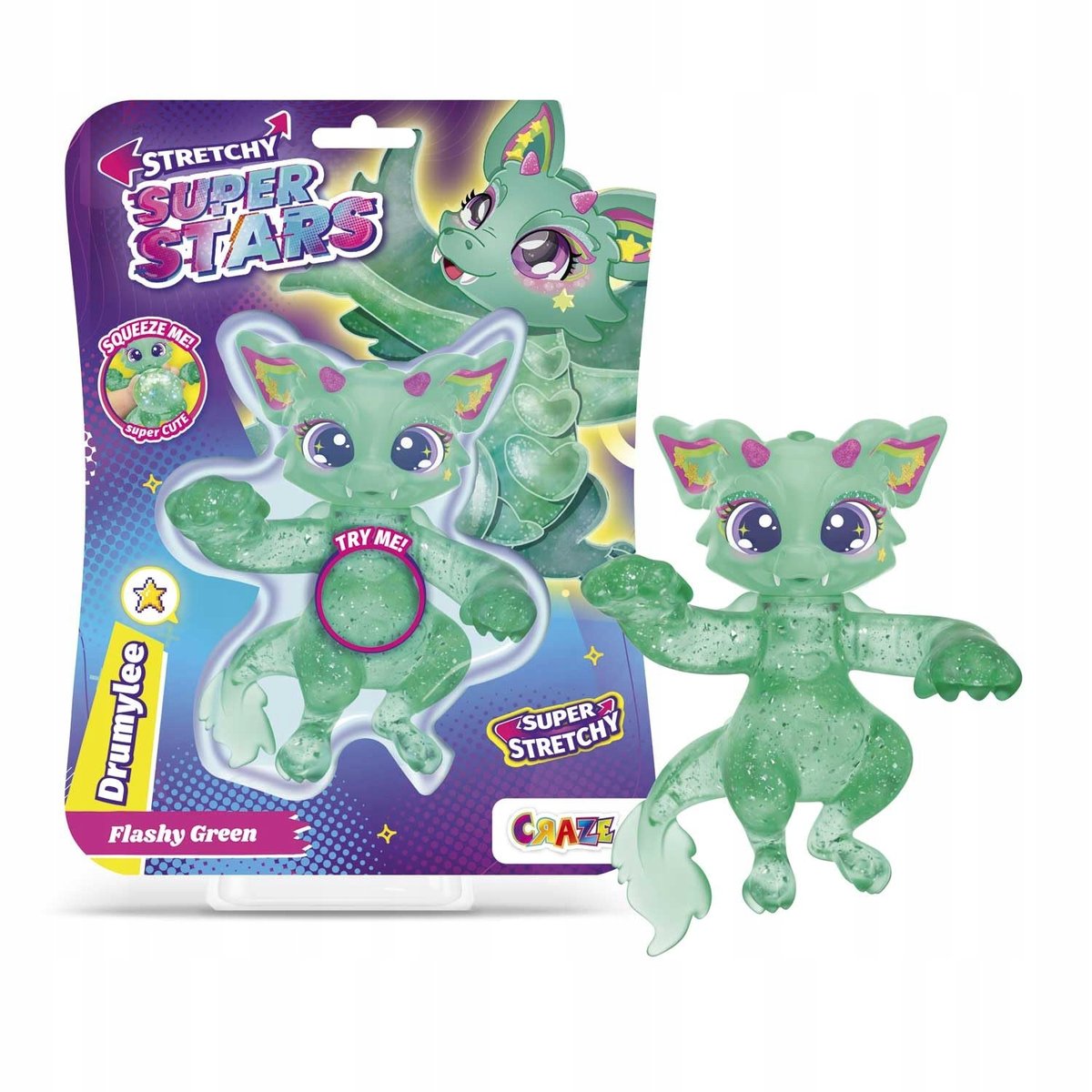 CRAZE Stretchy Superstars Minis Multipack Fantasy – 5 Personaggi Elastici Per Bambini, Con Adesivi, Uno è Super Raro!