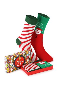 CREA SOCKS | skarpetki świąteczne, 2 pary, SANTA w pudełku prezentowym, 41/46 - Crea Socks