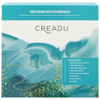 Creadu, Duży zestaw do pouringu z farbami i płótnem, zielony 