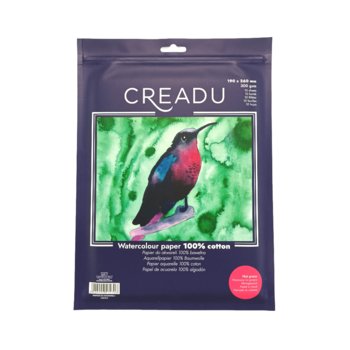 Creadu, Papier do akwareli hot press, 300 gsm, 100% bawełna 190 x 260 mm, 10 sztuk - Creadu