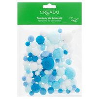 Creadu, Pompony, niebieskie, różne rozmiary