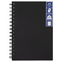 CREADU, Szkicownik A5, 60 kartek, 120g, twarda czarna okładka, spirala z lewej stron