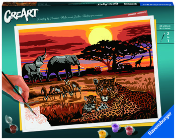 CreArt Malowanie po numerach Krajobraz afrykański 23548 - CreArt