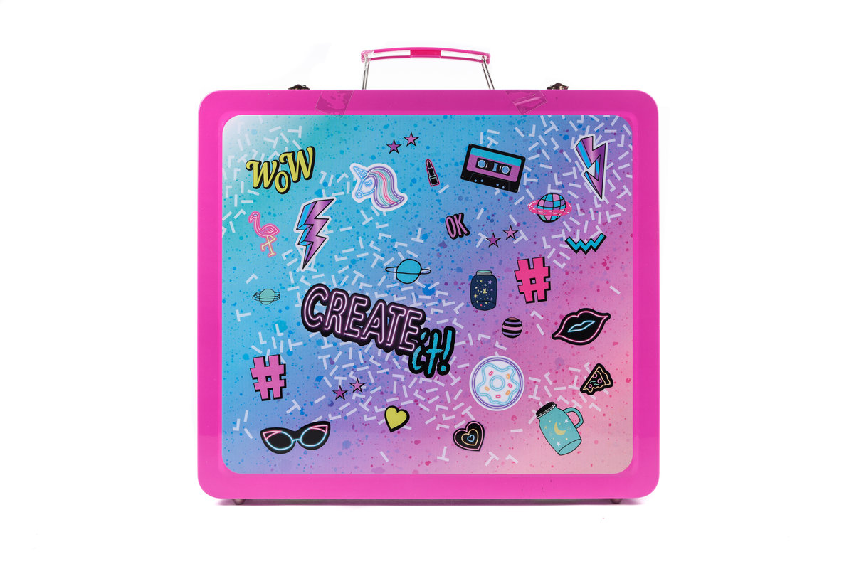 Create It!, zestaw kreatywny Make-up neon/brokat walizka