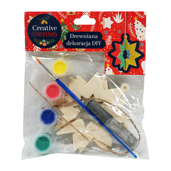 Creative Christmas, Drewniana dekoracja gwiazda plus farbki - Creative Christmas