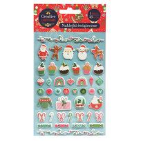 Creative Christmas, Naklejki puffy wzorki 1 arkusz 43 sztuk 