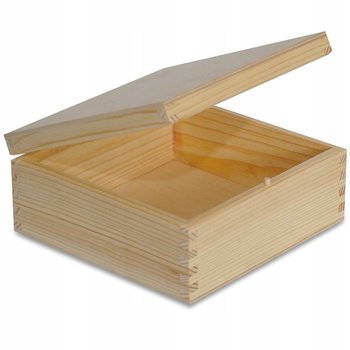 Creative Deco drewniane kwadratowe pudełko kasetka, 16,2 x 16,2 x 7,2 cm - Creative Deco