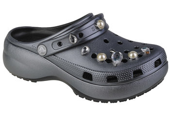 Crocs Classic Platform Crystals Pearls Clog 208342-001, Damskie, klapki, Srebrny - Crocs