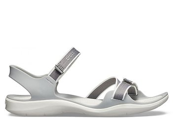 Crocs, Sandały damskie, Webbing Smoke/Oyster, szary, rozmiar 41 1/2 - Crocs