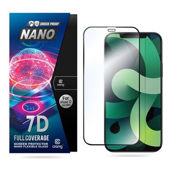 Crong 7D Nano Flexible Glass - Niepękające szkło hybrydowe 9H na cały ekran iPhone 12 Pro Max - Crong