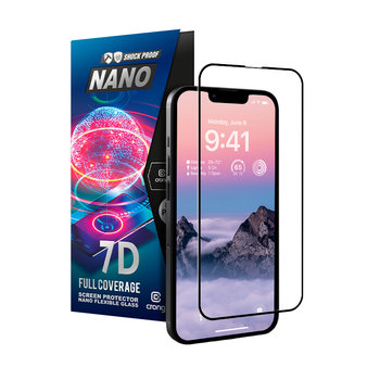Crong 7D Nano Flexible Glass - Niepękające szkło hybrydowe 9H na cały ekran iPhone 14 Pro - Crong