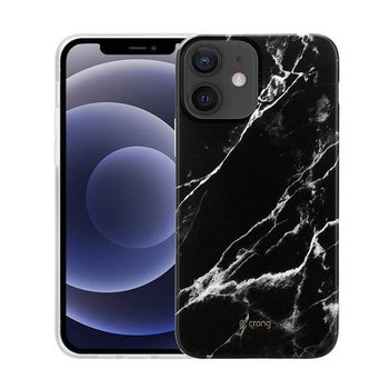 Crong Marble Case - Etui iPhone 12 / iPhone 12 Pro (czarny) - Crong
