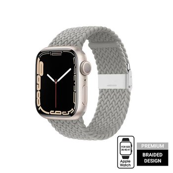 Crong Wave Band – Pleciony Pasek Do Apple Watch 38/40/41 Mm (Jasny Szary) - Crong