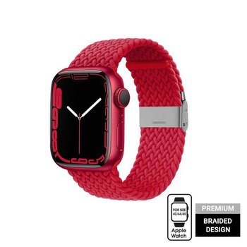 Crong Wave Band – Pleciony pasek do Apple Watch 42/44/45 mm (czerwony) - Crong