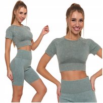 CROP-TOP DAMSKI z Krótkim Rękawem Stylowy Koszulka Sportowa MORAJ S/M