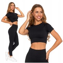CROP-TOP DAMSKI z Krótkim Rękawem Stylowy Koszulka Sportowy MORAJ S/M