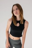 Crop top z wycięciem łezka - czarny L Inna marka