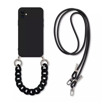 Crossbody Chain 2w1 etui z paskiem na szyję i łańcuchem do iPhone 13 Pro (Black) - D-pro