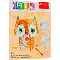 Cube Head, tekturowy model Kot Złóż i Pokoloruj