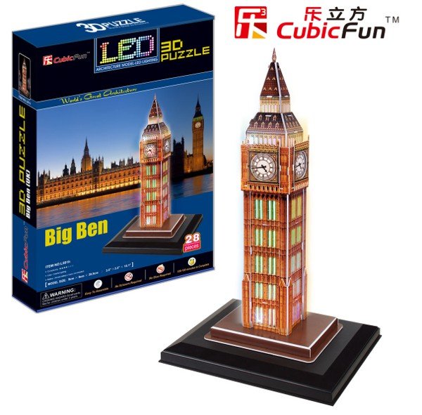 Cubic Fun, puzzle 3D Zegar Big Ben - podświetlany