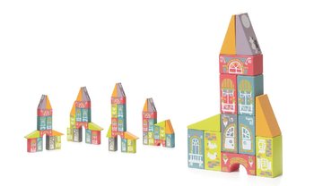 Cubika, klocki drewniane Bajkowe miasto, 13 el. - CUBIKA