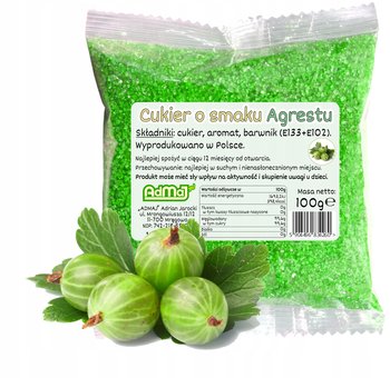 Cukier Kolorowy Do Waty Cukrowej Agrest Zielony 100g Saszetka Agrestowy - ADMAJ