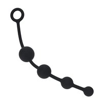 Curved Silicone Anal Beads - Black SHOT