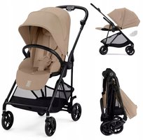 Cybex Melio Carbon Wózek Spacerowy Lekki Siedzisko Przód Tył / Almond Beige