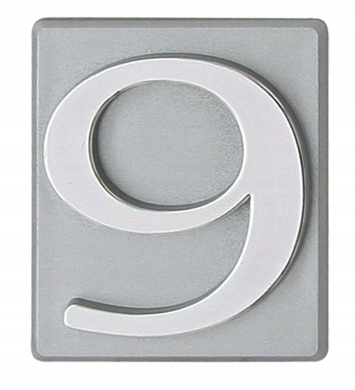 Inventor Cyferka Cyfra Na Drzwi Samoprzylepna Srebrna 9