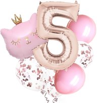 Cyfra 100cm. Zestaw balony Kotek różowy - 5