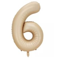 CYFRA 6 BALON SZEŚĆ BEŻOWY FOLIOWY W KSZTAŁCIE CYFRY 100CM URODZINY IMPREZA