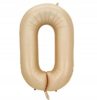 CYFRA BALON 0 ZERO BEŻOWY FOLIOWY W KSZTAŁCIE CYFRY 100CM IMPREZA URODZINY