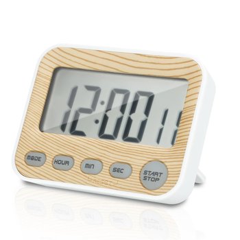 Cyfrowy czasomierz w kolorze BRĄZOWY - Kitchen Timer Short Timer Egg Timer w drewnianym wyglądzie z wyświetlaczem LCD - Stoper Kitchen Timer Alarm Clock Gotowanie Clock - Intirilife