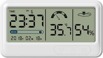 Cyfrowy higrometr elektroniczny miernik temperatury i wilgotności z wyświetlaczem LCD, datą i czasem, termometrem wewnętrznym, higrometrem ze stojakiem do szklarni ogrodowej - Inny producent