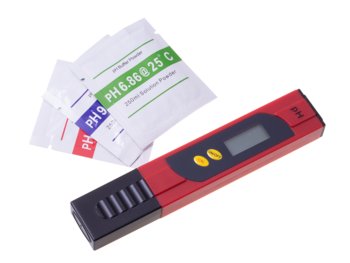 Cyfrowy miernik, tester pH wody - czerwony - HEDO