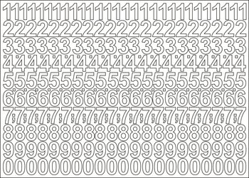 Cyfry Samoprzylepne Białe 3cm Arkusz 276 Znaków - Naklejkolandia