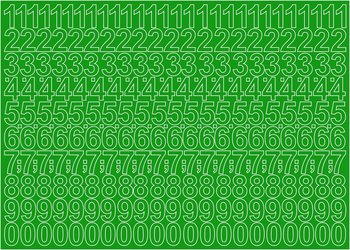Cyfry Samoprzylepne Zielone 6Cm Zestaw 276 Cyfr - Naklejkolandia
