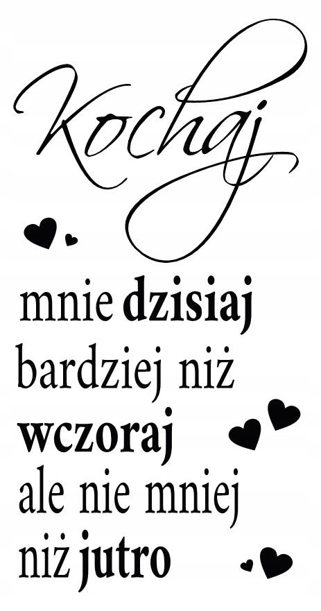 Cytat ściemmy naklejka na ścianę napis KOCHAJ mnie / Centrum Naklejek
