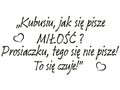 Cytaty, Jak się pisze miłość, Naklejka ścienna, 100x50 cm - Oobrazy