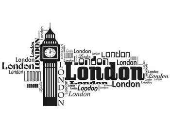 Cytaty, Londyn Big Ben, Naklejka ścienna, 100x50 cm - Oobrazy